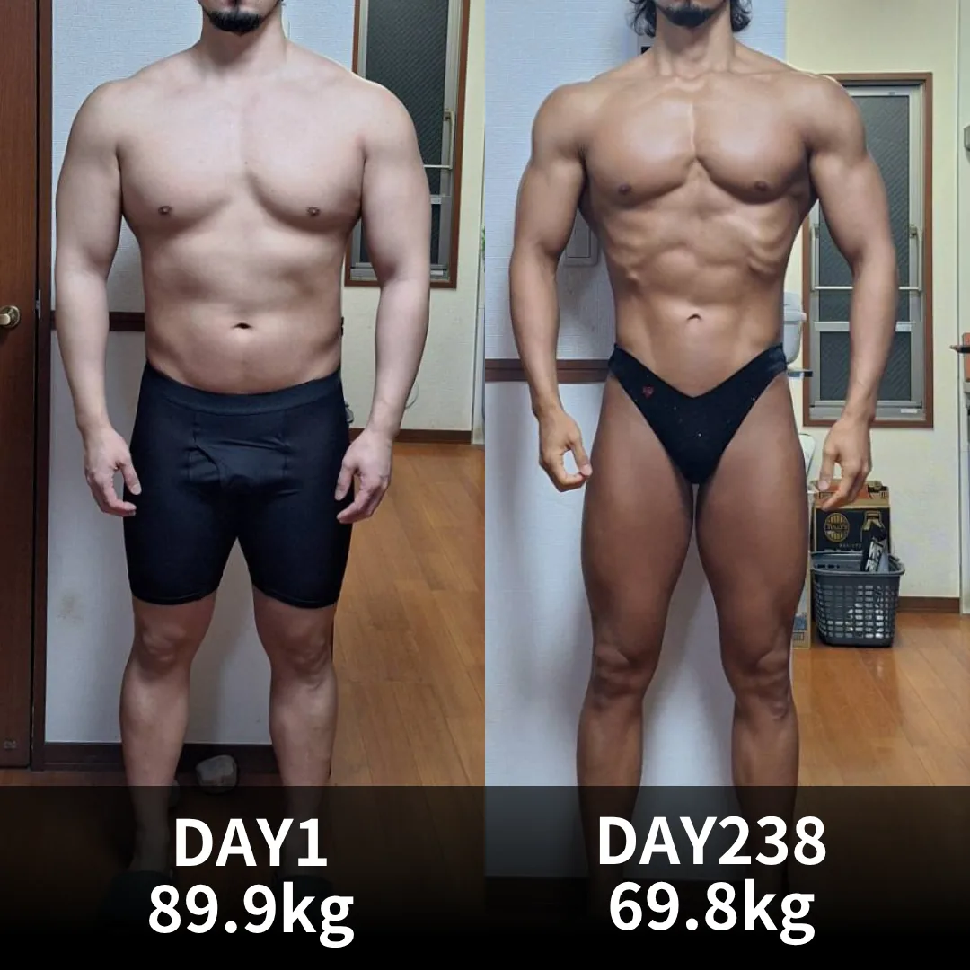 ボディメイク ビフォーアフター 体脂肪率大幅減少